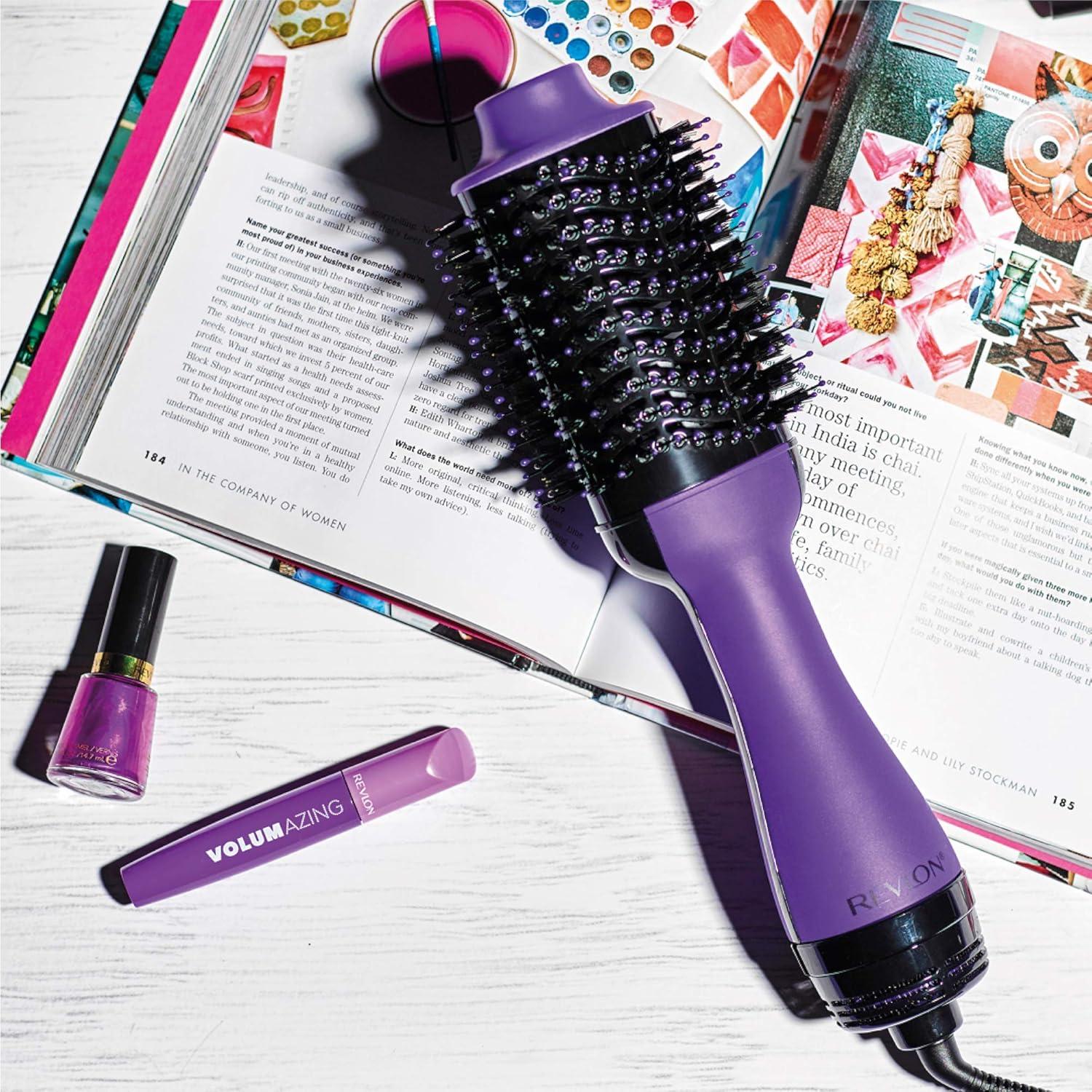 imageREVLON One Step Volumizer PLUS Hair Dryer and Styler More Volume Less Damage and More Styling Control for Easy and Fast SalonStyle Blowouts Plus Travel Friendly BlackPurple