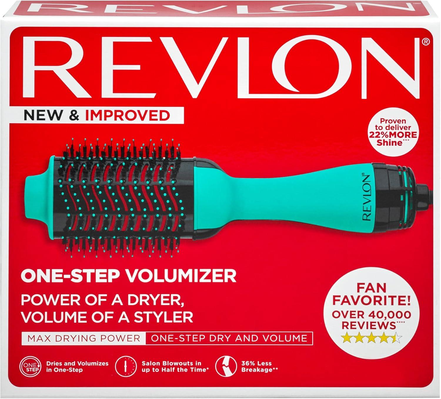 imageREVLON One Step Volumizer PLUS Hair Dryer and Styler More Volume Less Damage and More Styling Control for Easy and Fast SalonStyle Blowouts Plus Travel Friendly BlackTeal