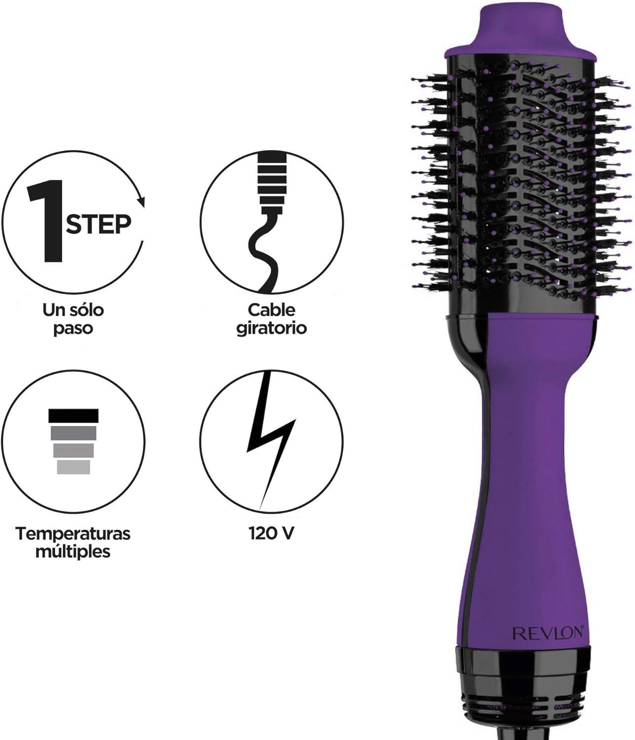 imageREVLON One Step Volumizer PLUS Hair Dryer and Styler More Volume Less Damage and More Styling Control for Easy and Fast SalonStyle Blowouts Plus Travel Friendly BlackPurple