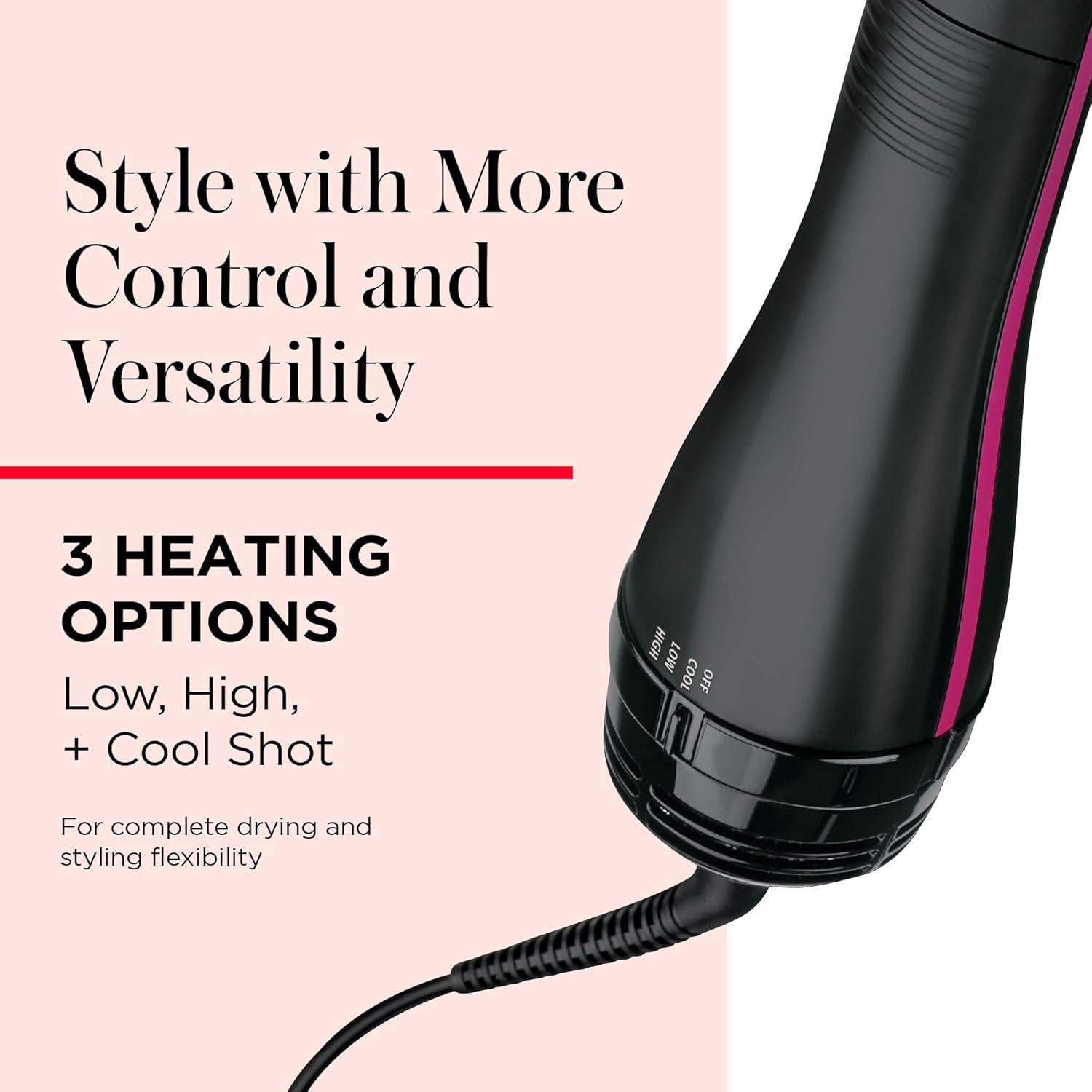 imageREVLON OneStep Hair Dryer and Styler AllinOne Detangling and Straightener Brush for SalonQuality Smooth Straight Hair More Shine and Less Frizz BlackBlack