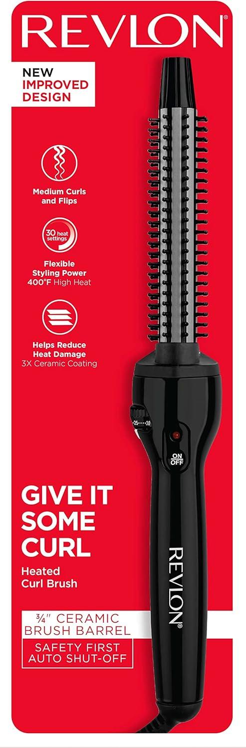 imageREVLON Perfect Heat Ceramic Curling Iron Brush Black 34quotBlack