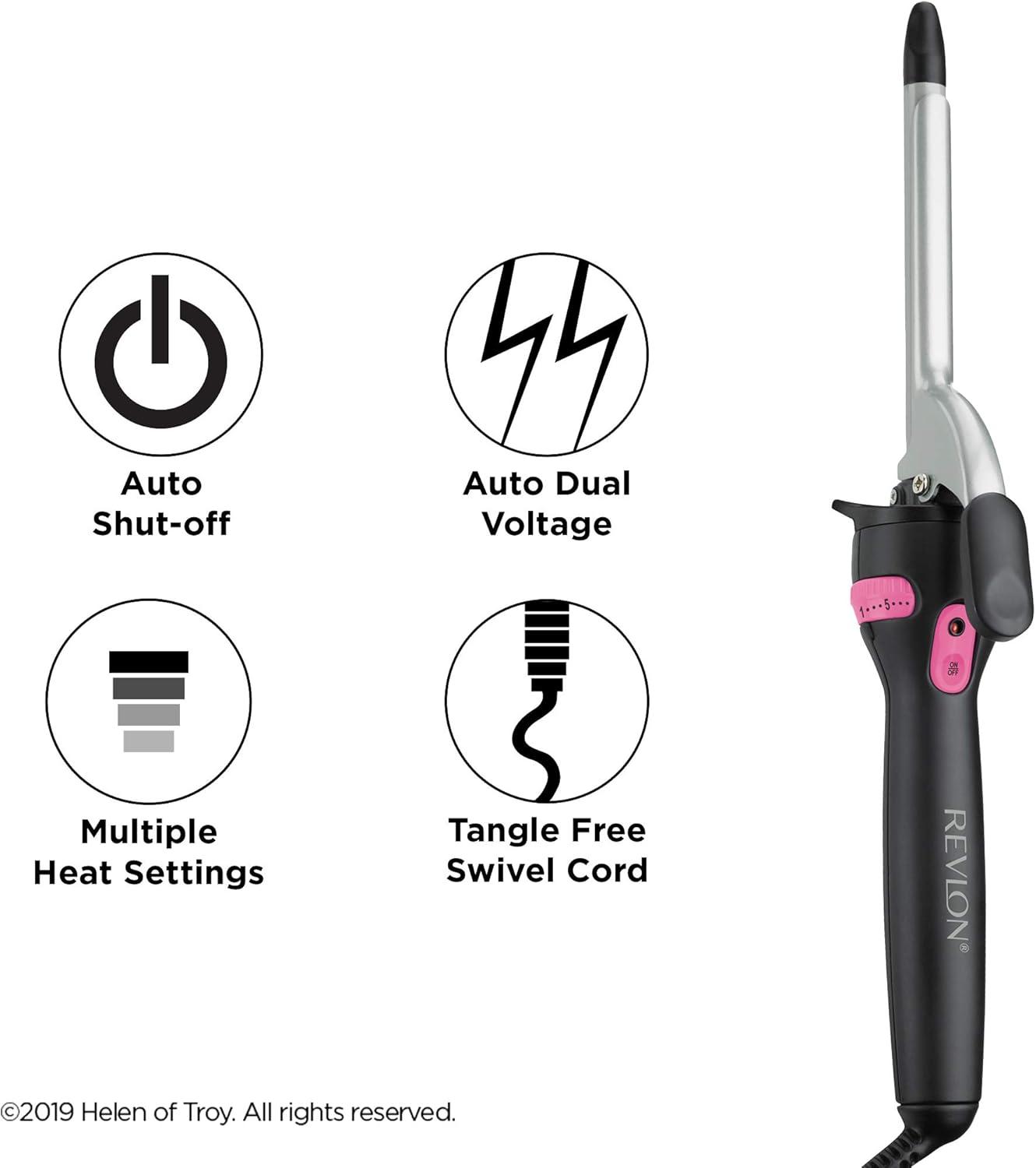 imageREVLON Perfect Heat Ceramic Curling Iron Brush Black 34quotCeramic