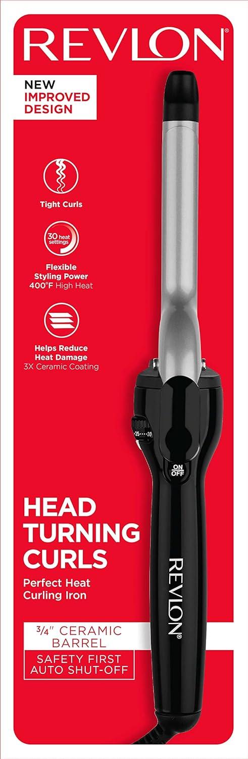 imageREVLON Perfect Heat Ceramic Curling Iron Brush Black 34quotCeramic