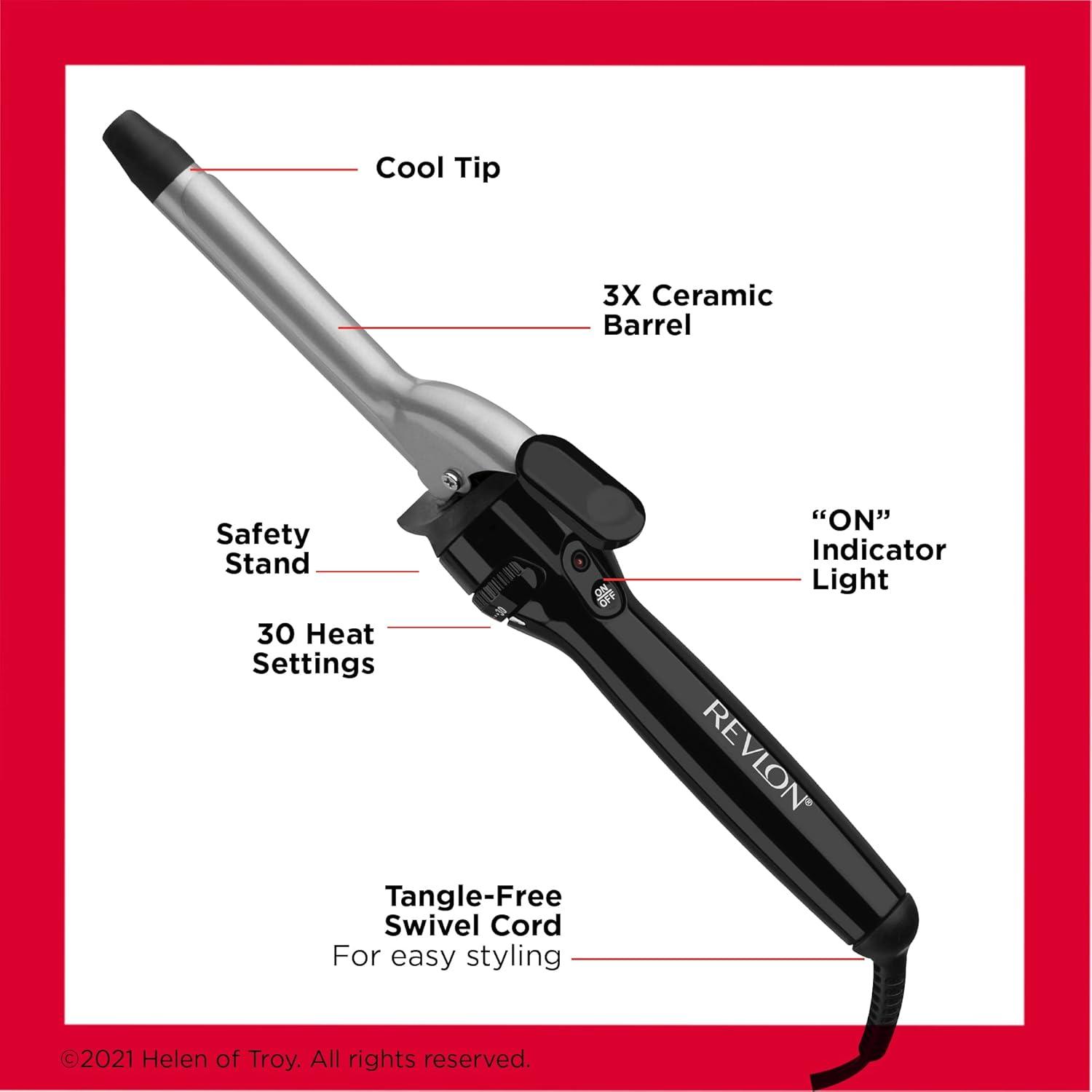 imageREVLON Perfect Heat Ceramic Curling Iron Brush Black 34quotCeramic