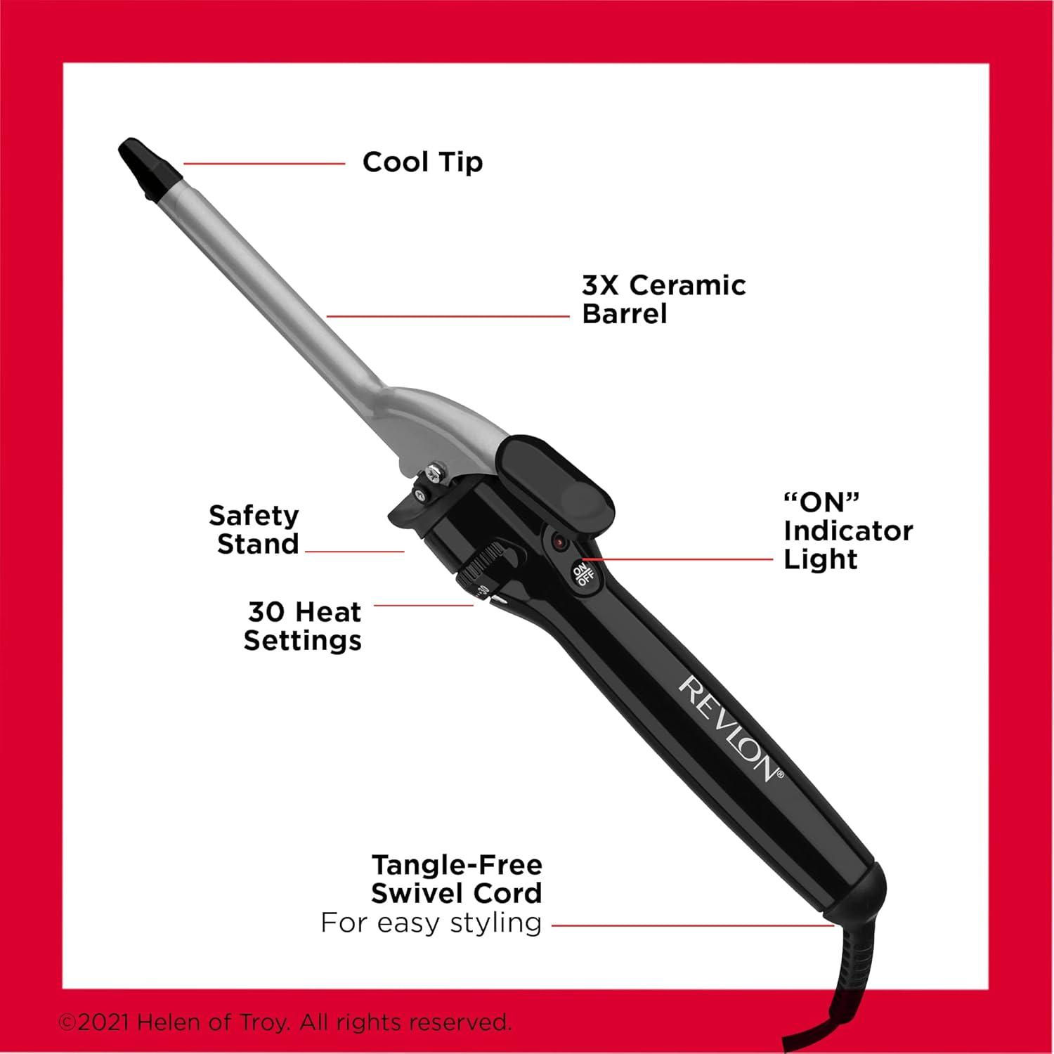 imageREVLON Perfect Heat Ceramic Curling Iron Brush Black 34quotCeramic