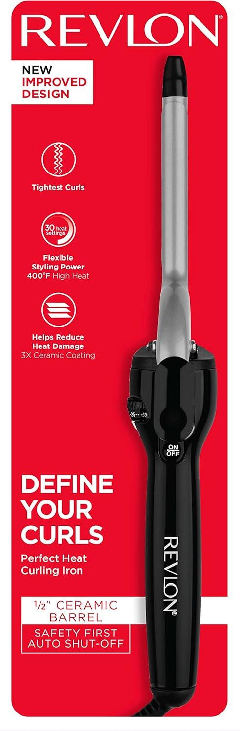 imageREVLON Perfect Heat Ceramic Curling Iron Brush Black 34quotCeramic