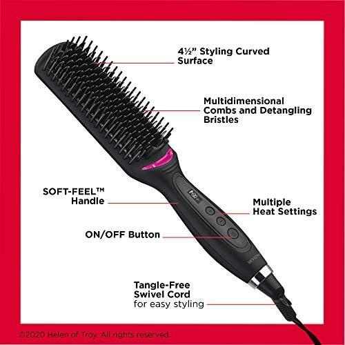 imageREVLON Salon OneStep Straight and Shine Heated Brush for Visibly Shinier Smoother Hair Hair Straightener That Revives Second Day Hair with an Ion Generator That Helps Reduce Frizz1 Count Pack of 1
