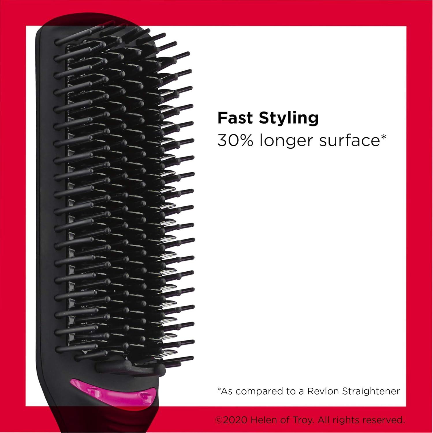 imageREVLON Salon OneStep Straight and Shine Heated Brush for Visibly Shinier Smoother Hair Hair Straightener That Revives Second Day Hair with an Ion Generator That Helps Reduce Frizz1 Count Pack of 1