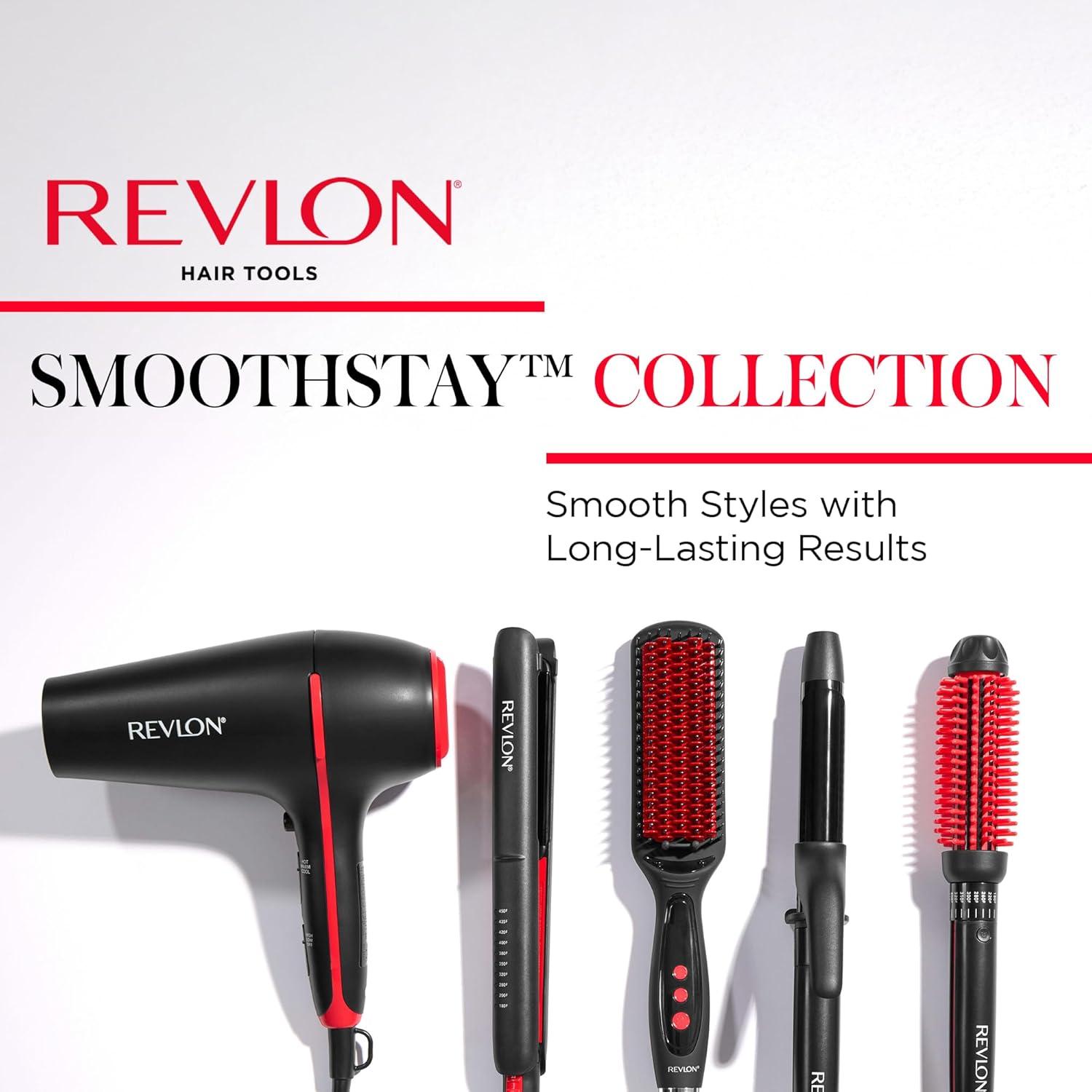 imageREVLON SmoothStay XL Hair Straightener Heated Straightening Brush for Silky ampamp Straight LongLasting Results Locks in Moisture with Reduced Static ampamp FrizzOne Size