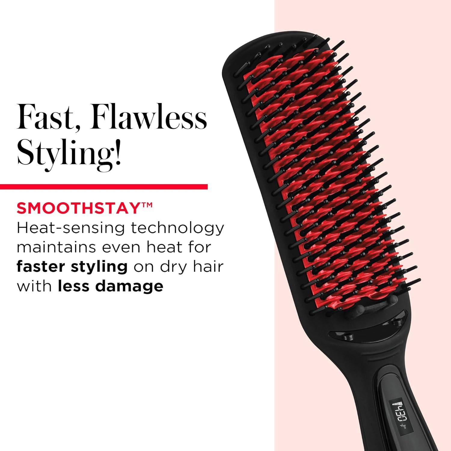 imageREVLON SmoothStay XL Hair Straightener Heated Straightening Brush for Silky ampamp Straight LongLasting Results Locks in Moisture with Reduced Static ampamp FrizzOne Size