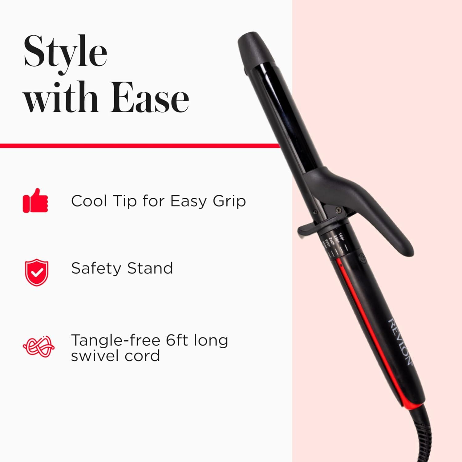imageREVLON Smoothstay 1 Inch Curling Iron Coconut Oil Infused Curling Wand Helps Enhance Shine ampamp Smoothness Creates Tight Bouncy Curls and Reduced FrizzBlack