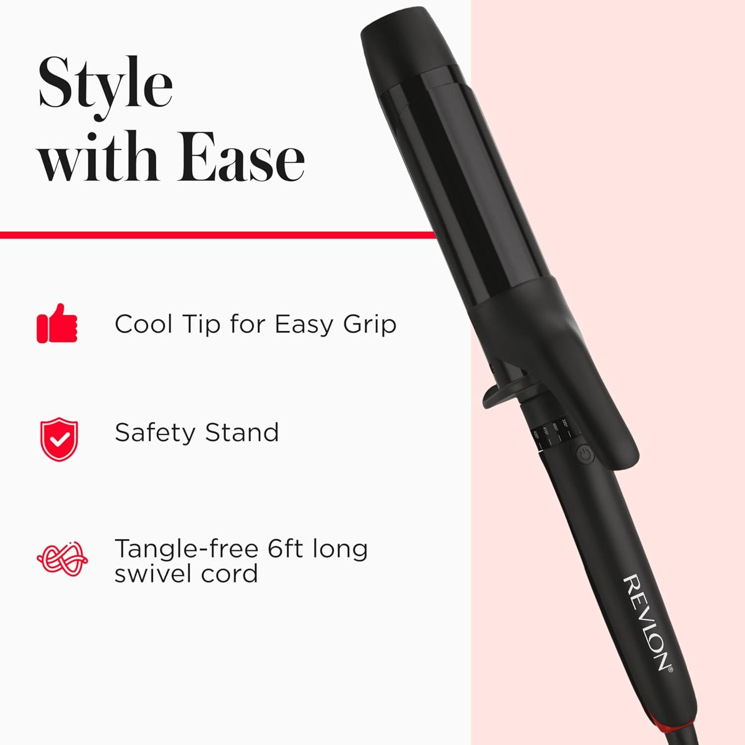 imageREVLON Smoothstay 1 Inch Curling Iron Coconut Oil Infused Curling Wand Helps Enhance Shine ampamp Smoothness Creates Tight Bouncy Curls and Reduced FrizzBlack