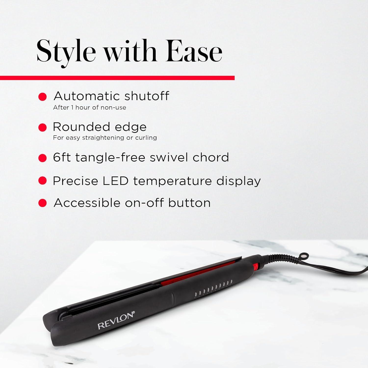 imageREVLON Smoothstay 1 Inch Hair Straightener Coconut Oil Infused Flat Iron Helps Enhance Shine ampamp Smoothness Reduces Frizz Sleek Straight Hair1 Inch FLAT IRON Pack of 3