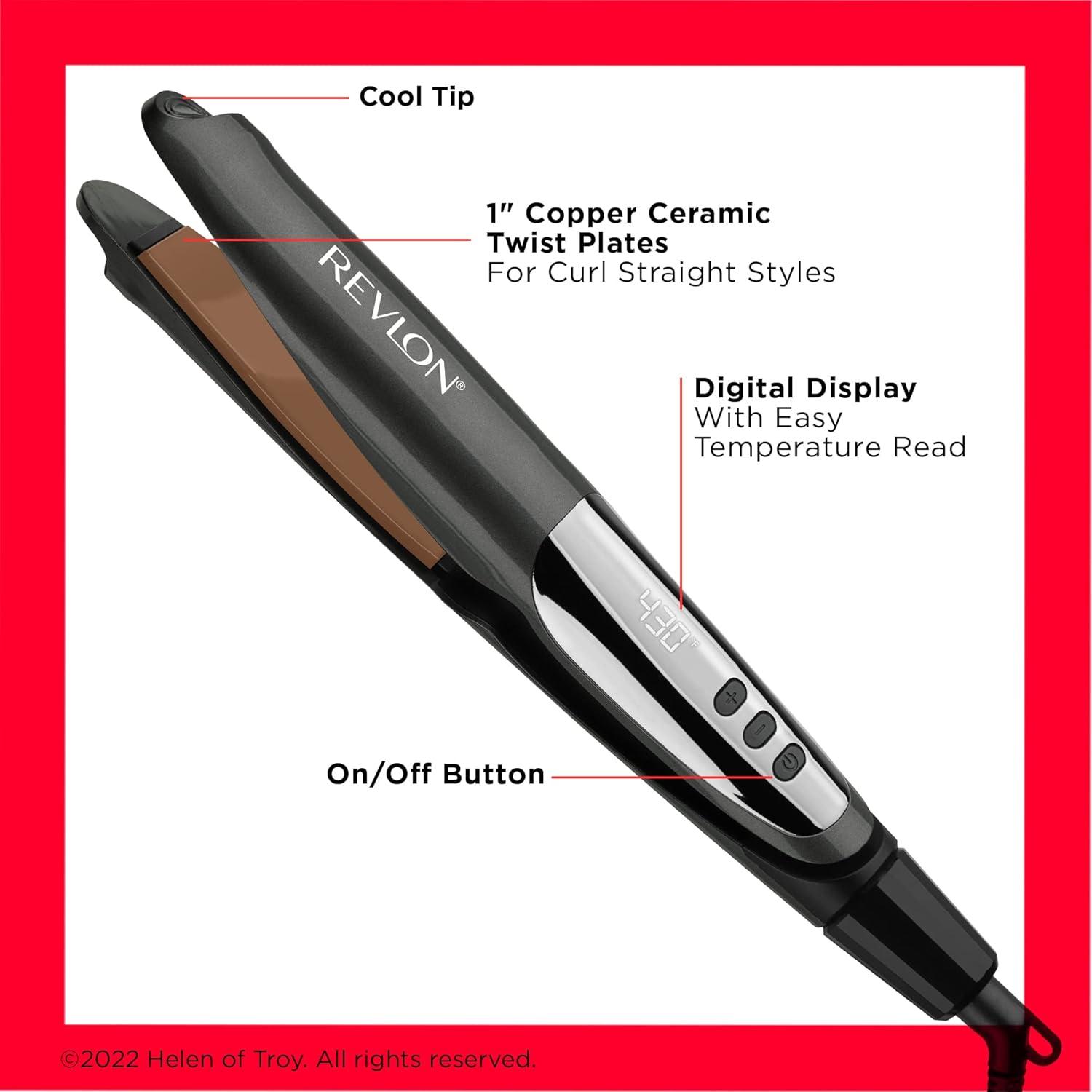imageREVLON Straight or Curl Curved Hair Styler Two Looks One Tool 1