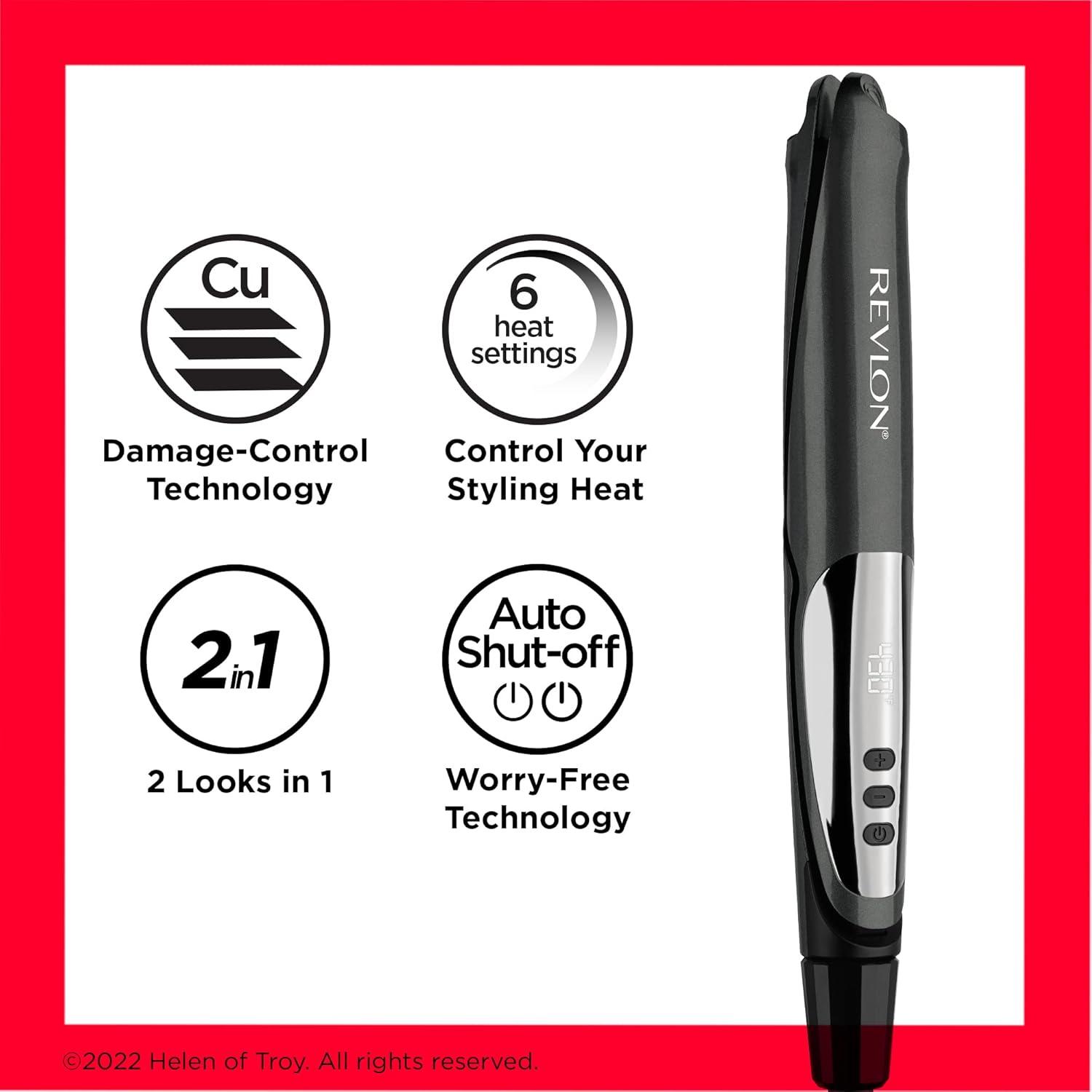 imageREVLON Straight or Curl Curved Hair Styler Two Looks One Tool 1