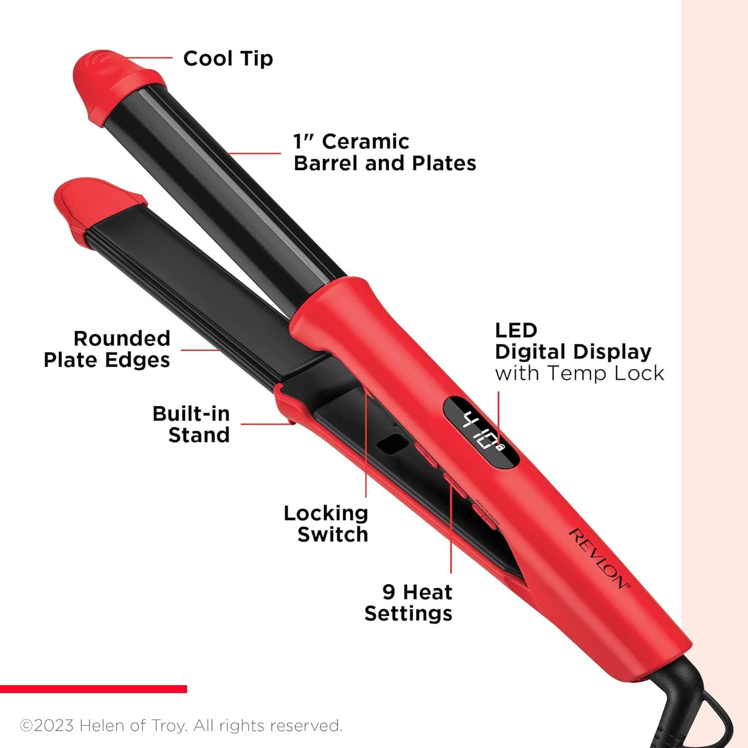 imageREVLON Style Multiplier Versatile Styler I Flat and Curl Iron 1 in