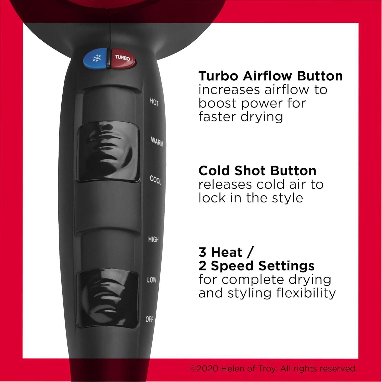 imageREVLON Turbo Hair Dryer with Advanced Ionic Technology Ceramic Coating Turbo Heat and Cold Shot Features 1875 Watts for Fast Drying and Shine SilverGrey