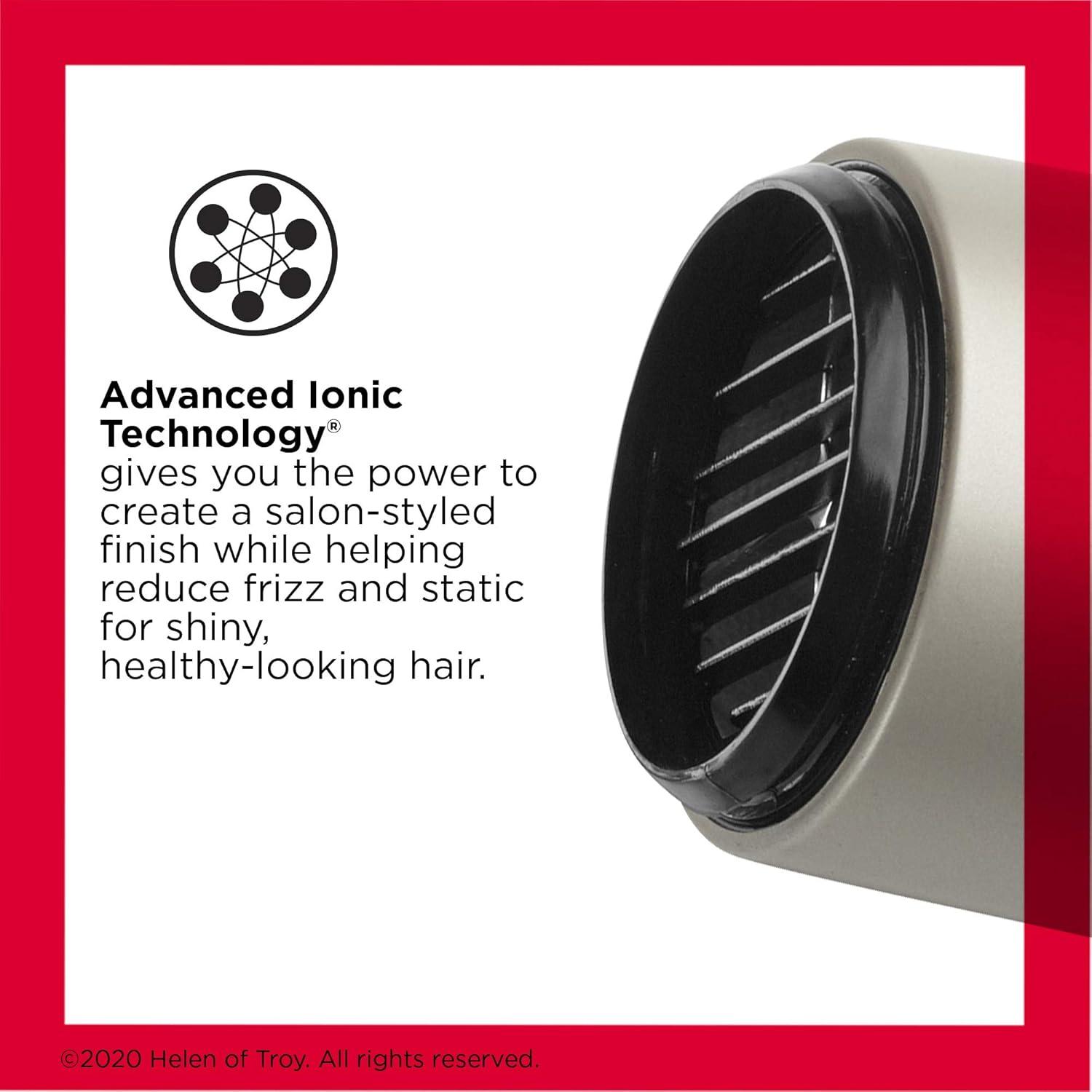 imageREVLON Turbo Hair Dryer with Advanced Ionic Technology Ceramic Coating Turbo Heat and Cold Shot Features 1875 Watts for Fast Drying and Shine SilverGrey