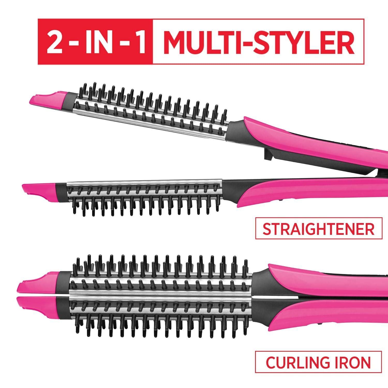imageRevlon 2in1 MultiStyler Flat Iron and Curling Wand1 Count Pack of 1