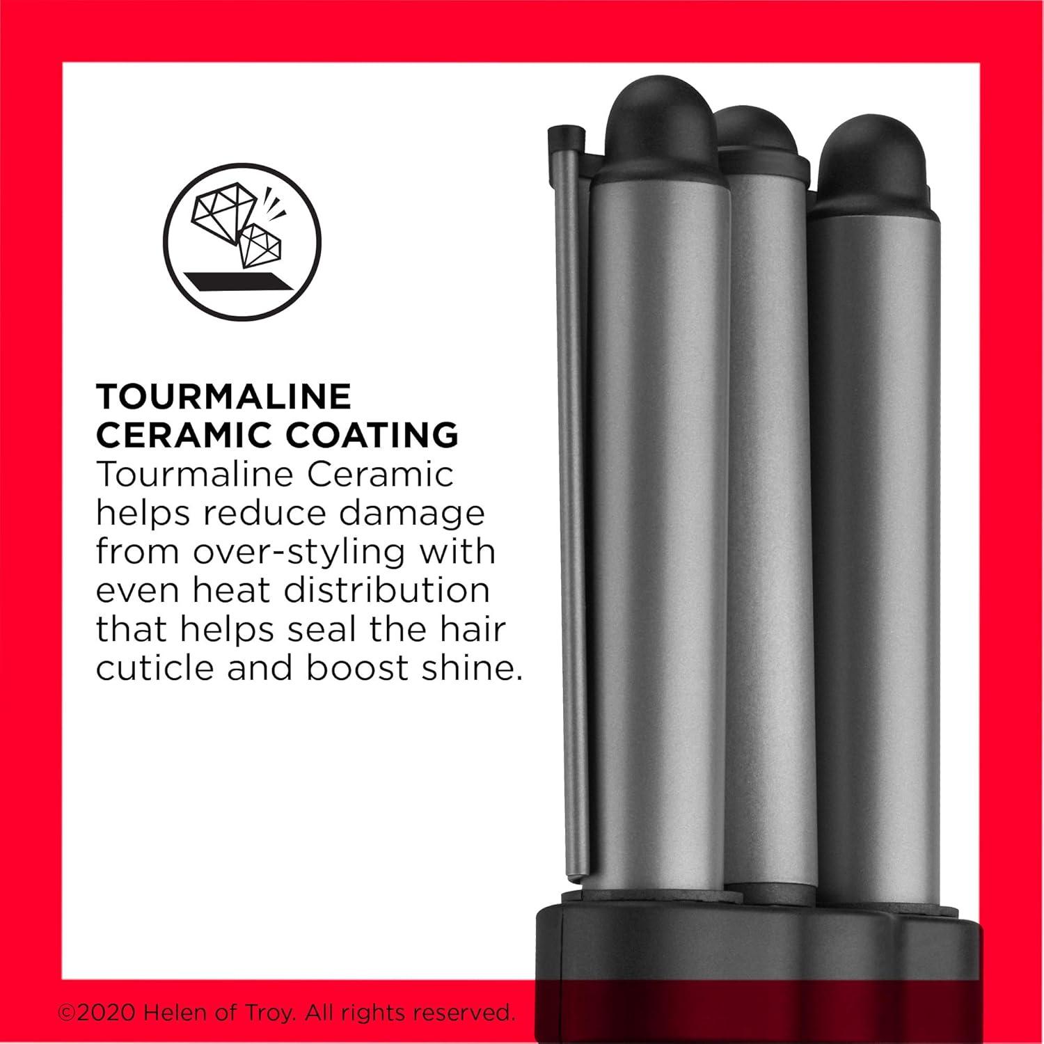 imageRevlon 3 Barrel Jumbo Hair Waver LongLasting Natural Looking Waves PinkGrey