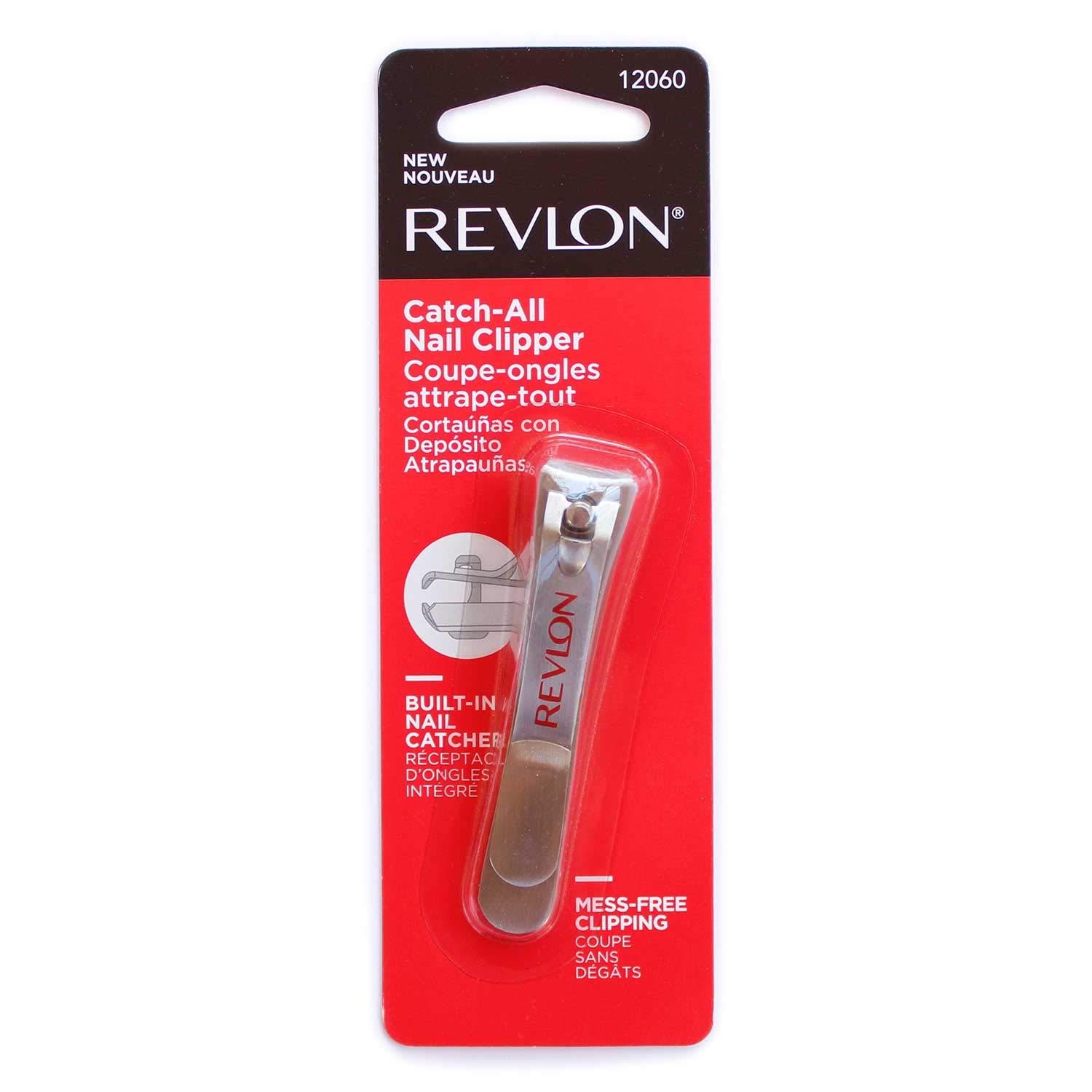 imageRevlon CatchAll Nail Clipper Manicure Tool with a Contoured Blade ampamp Builtin Nail Catcher for MessFree Grooming 1 Count1 Count Pack of 2