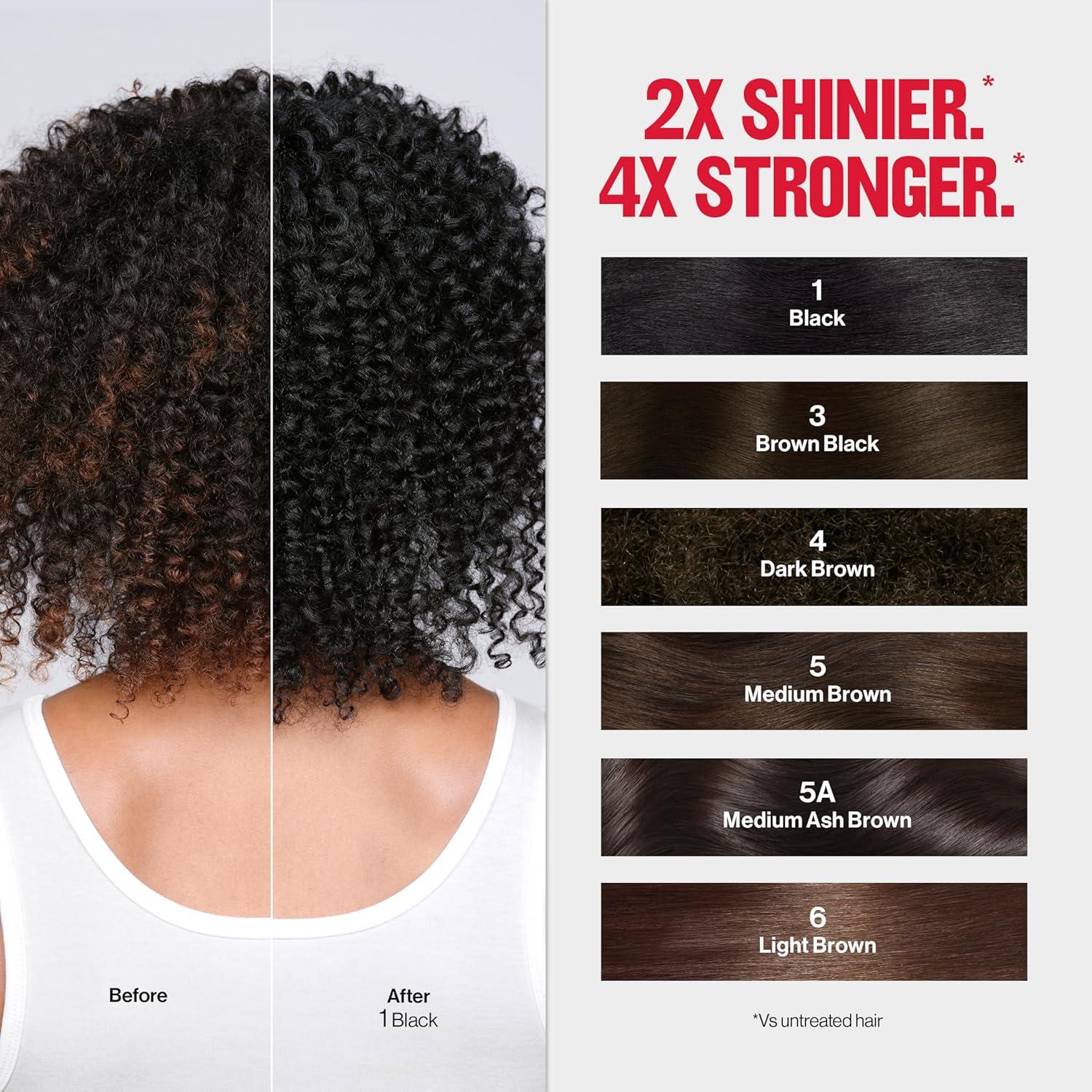 imageRevlon ColorSilk Tone Gloss Care Demi Permanent Hair Color Dye Kit with LeaveIn Scalp and Haircare Serum 2x Shinier 4x Stronger 1 Black 45 fl oz3 Brown Black