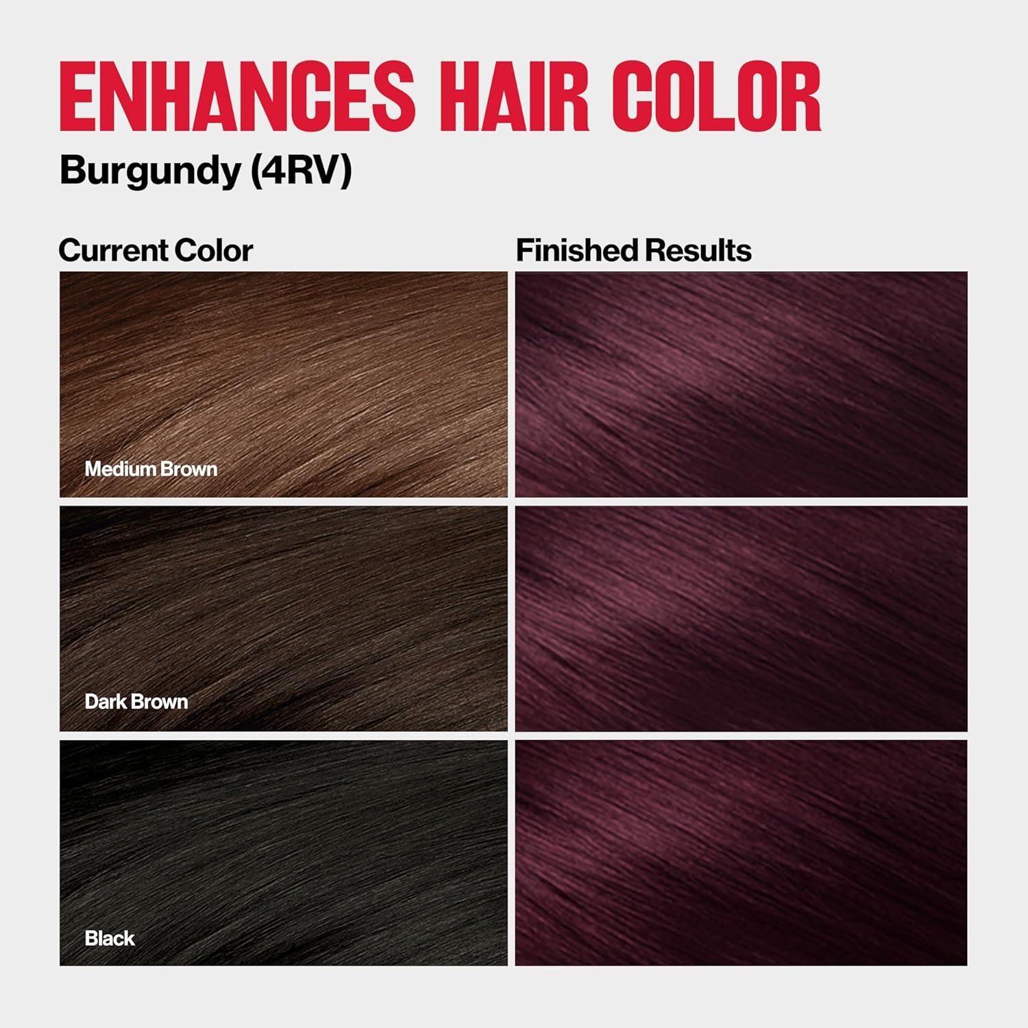 imageRevlon ColorSilk Tone Gloss Care Demi Permanent Hair Color Dye Kit with LeaveIn Scalp and Haircare Serum 2x Shinier 4x Stronger 1 Black 45 fl oz4RV Burgundy