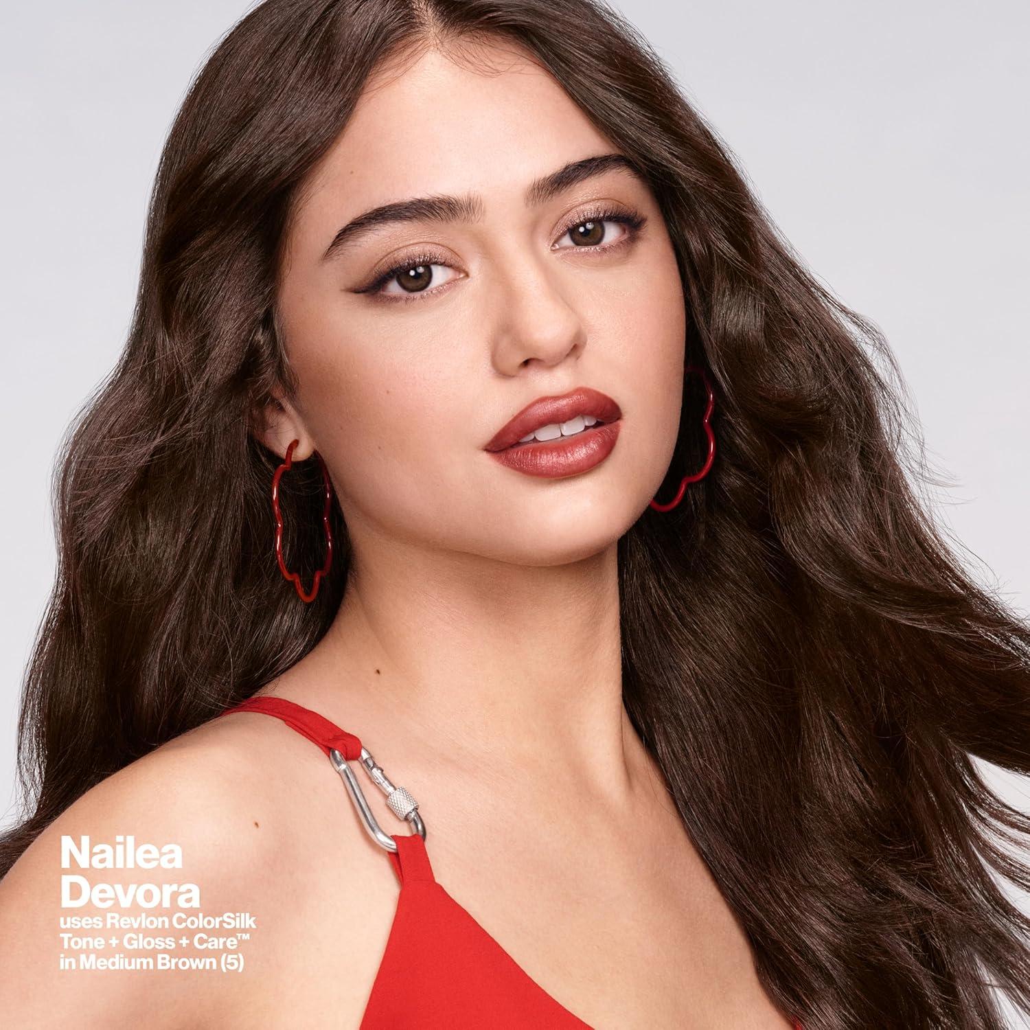 imageRevlon ColorSilk Tone Gloss Care Demi Permanent Hair Color Dye Kit with LeaveIn Scalp and Haircare Serum 2x Shinier 4x Stronger 1 Black 45 fl oz5 Medium Brown