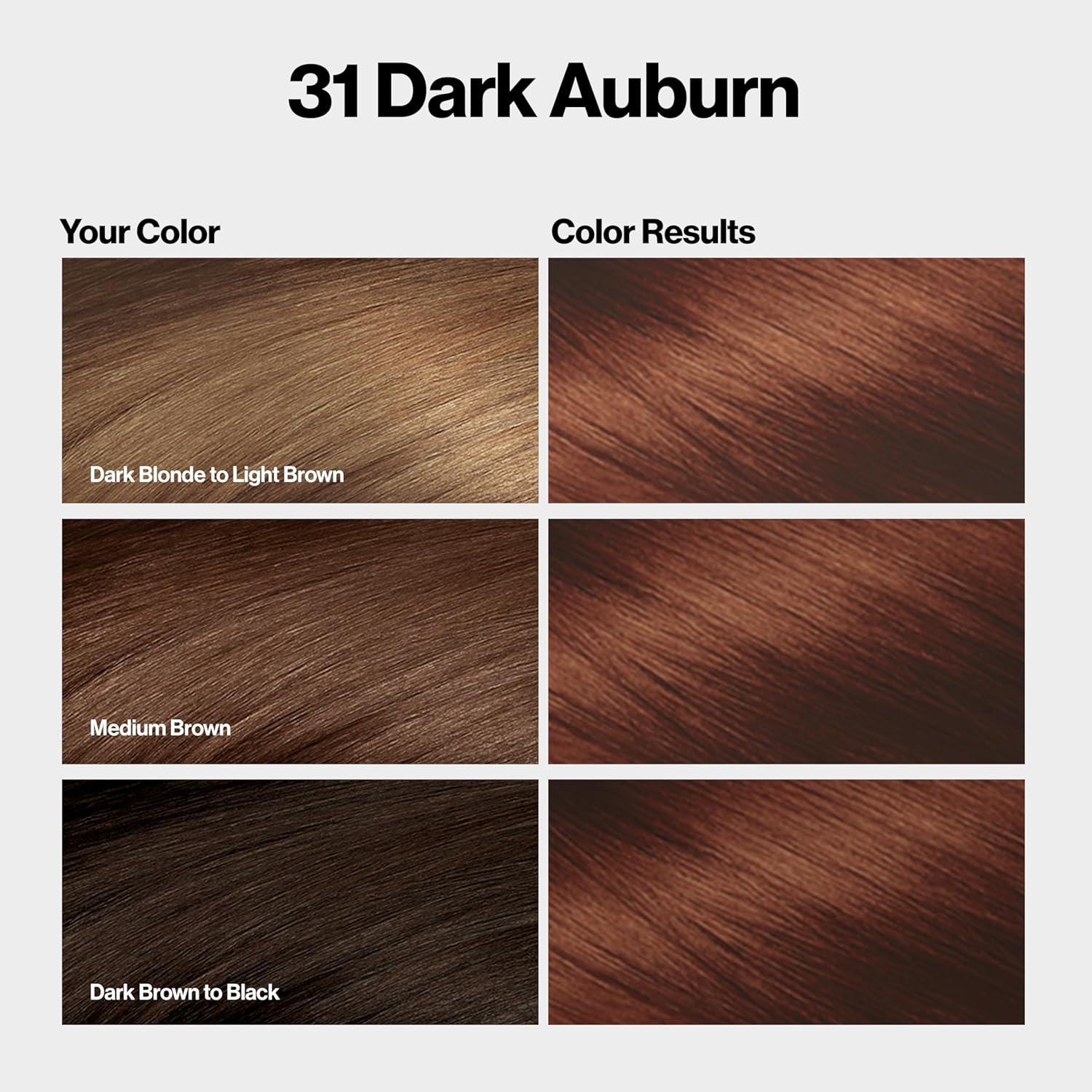 imageRevlon ColorSilk with Bond Repair Complex Auburn Permanent Hair Color 100 Gray Coverage Ammonia Free Hair Dye Vegan Keratin 42 Medium Auburn Pack of 331 Dark Auburn