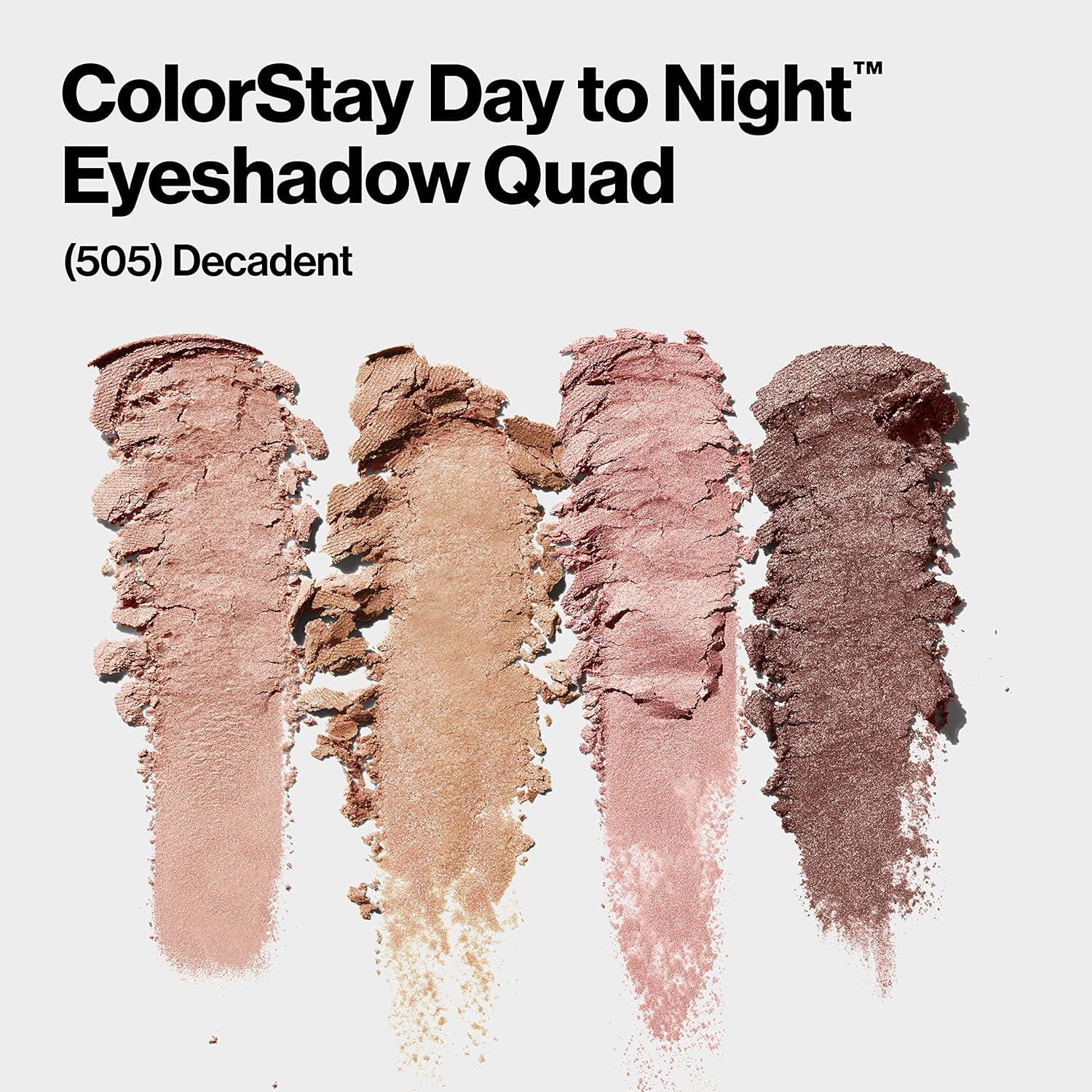 imageRevlon ColorStay Day to Night Eyeshadow Quad Longwear Shadow Palette with Transitional Shades and Buttery Soft Feel Crease ampamp Smudge Proof 505 Decadent 016 Oz505 Decadent