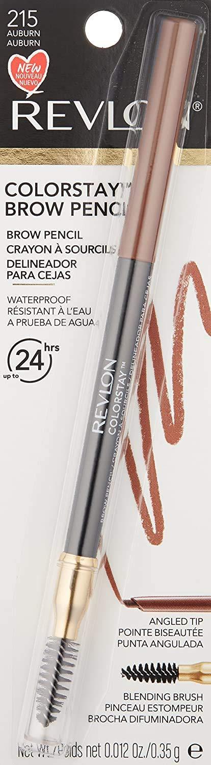 imageRevlon ColorStay Eyebrow Pencil with Spoolie Brush Waterproof HairLike Strokes for Natural Looking Brows 210 Soft Brown 0021 oz215 Auburn