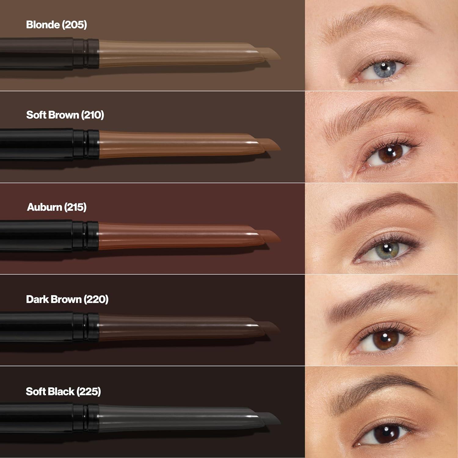 imageRevlon ColorStay Eyebrow Pencil with Spoolie Brush Waterproof HairLike Strokes for Natural Looking Brows 210 Soft Brown 0021 ozDark Brown