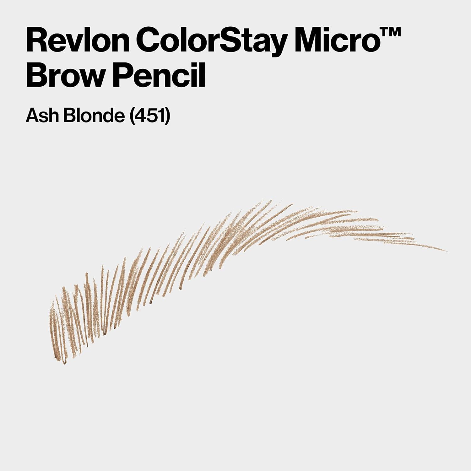 imageRevlon ColorStay Micro Eyebrow Pencil with Built In Spoolie Brush Infused with Argan and Marula Oil Waterproof Smudgeproof 451 Ash Blonde 0003 ozAsh Blonde