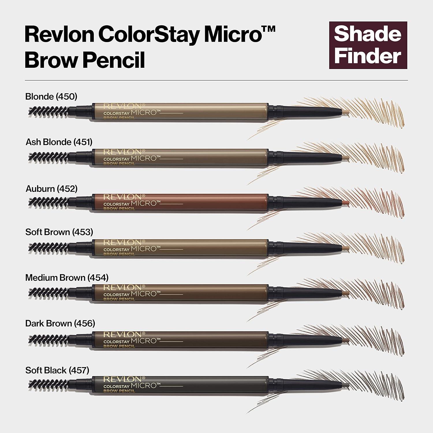 imageRevlon ColorStay Micro Eyebrow Pencil with Built In Spoolie Brush Infused with Argan and Marula Oil Waterproof Smudgeproof 451 Ash Blonde 0003 ozAuburn