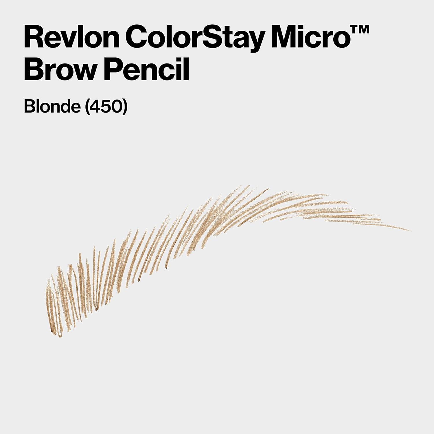 imageRevlon ColorStay Micro Eyebrow Pencil with Built In Spoolie Brush Infused with Argan and Marula Oil Waterproof Smudgeproof 451 Ash Blonde 0003 ozBlonde