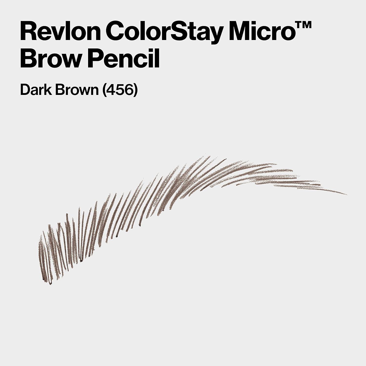 imageRevlon ColorStay Micro Eyebrow Pencil with Built In Spoolie Brush Infused with Argan and Marula Oil Waterproof Smudgeproof 451 Ash Blonde 0003 ozDark Brown