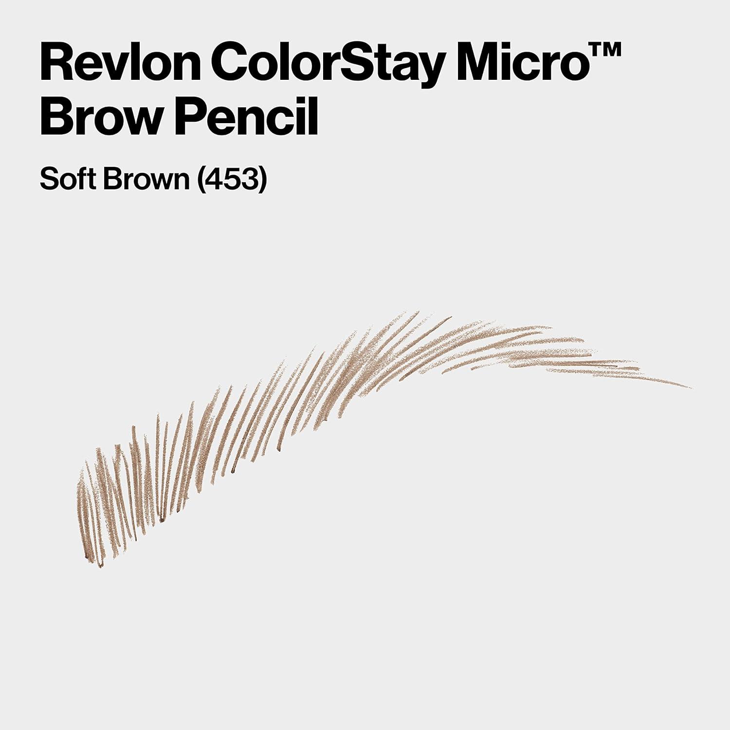 imageRevlon ColorStay Micro Eyebrow Pencil with Built In Spoolie Brush Infused with Argan and Marula Oil Waterproof Smudgeproof 451 Ash Blonde 0003 ozSoft Brown