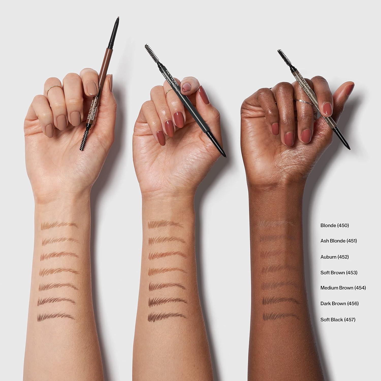 imageRevlon ColorStay Micro Eyebrow Pencil with Built In Spoolie Brush Infused with Argan and Marula Oil Waterproof Smudgeproof 451 Ash Blonde 0003 ozSoft Brown