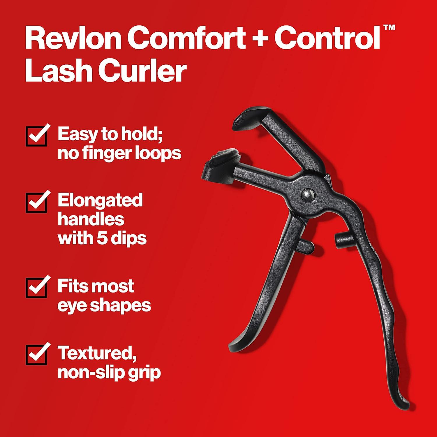 imageRevlon Comfort and Control Eyelash Curler Easy to Use with Storage for Refill Pads