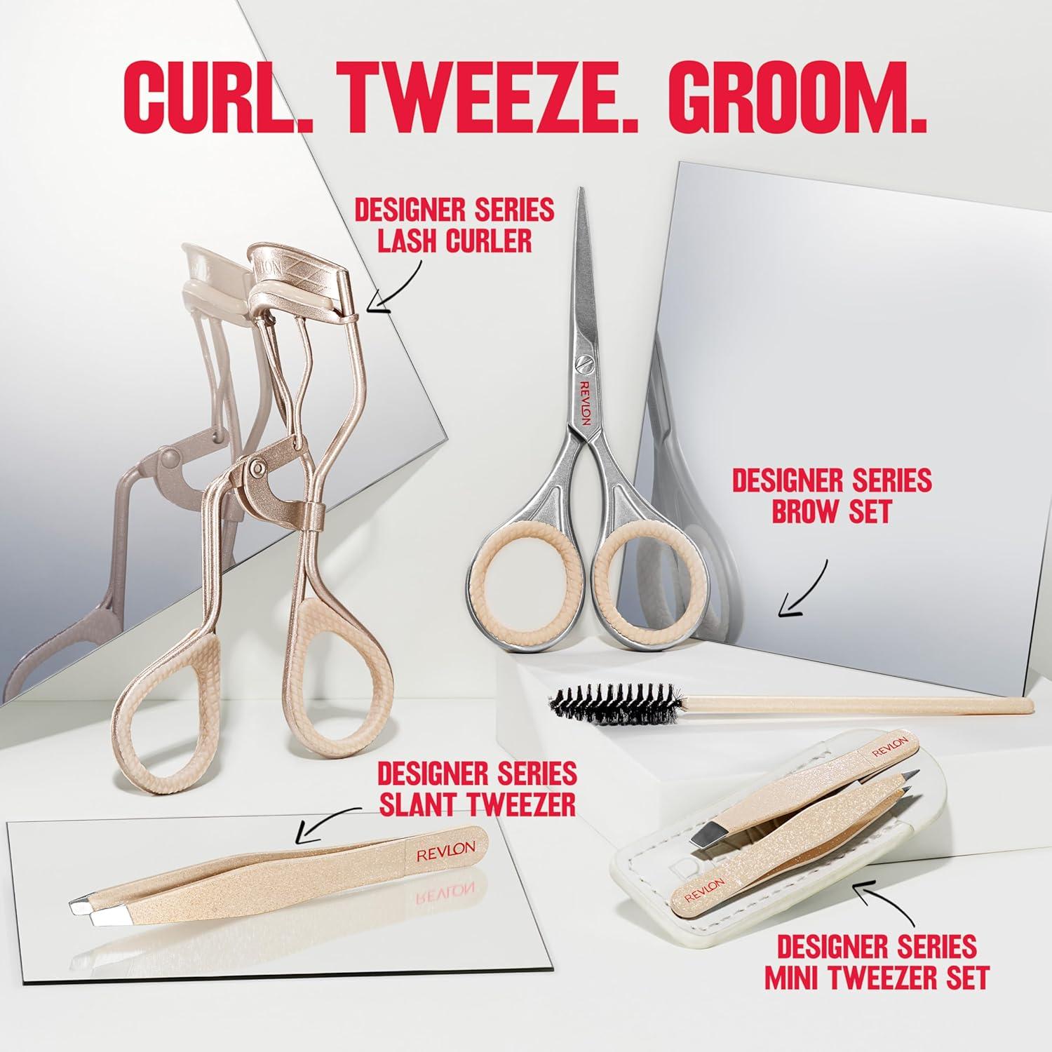 imageRevlon Designer Series Brow Set Trimming and Shaping Eyebrow Kit with Scissors and Spoolie Brush Easy to Use at Home or on The Go 1 Count