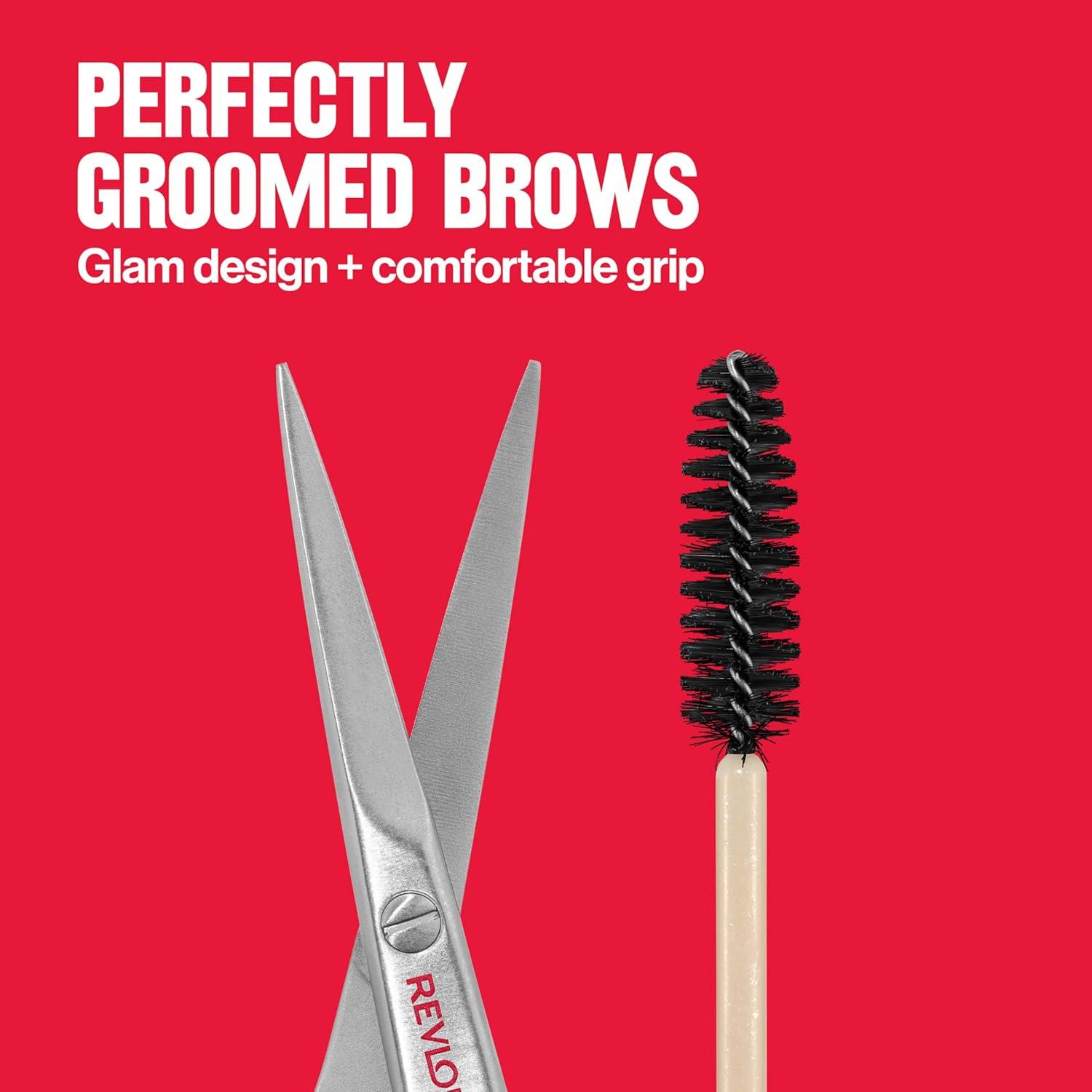imageRevlon Designer Series Brow Set Trimming and Shaping Eyebrow Kit with Scissors and Spoolie Brush Easy to Use at Home or on The Go 1 Count