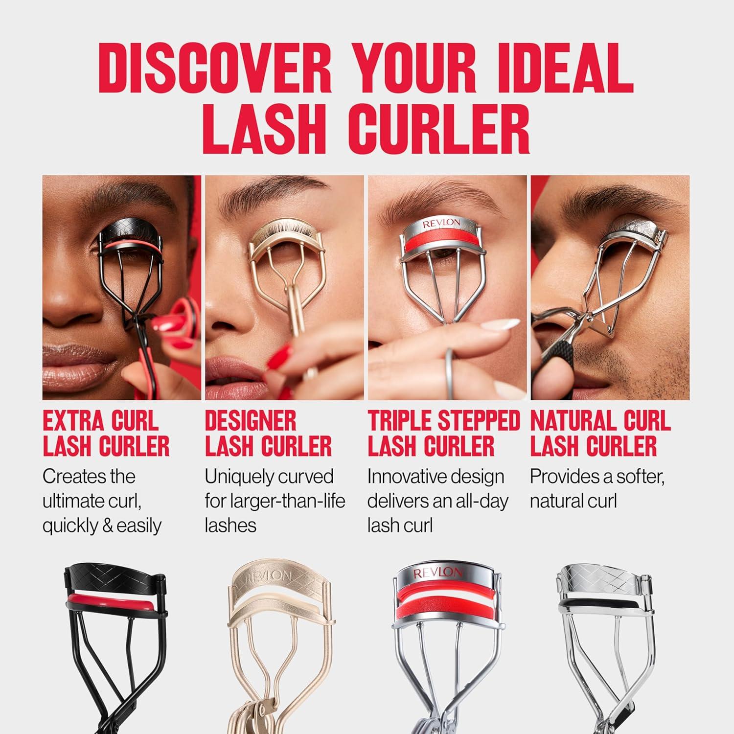 imageRevlon Designer Series Lash Curler Eyelash Lift for an Eye Opening Look with Finger Grips for a Non Slip Grip Easy to Use 1 Count