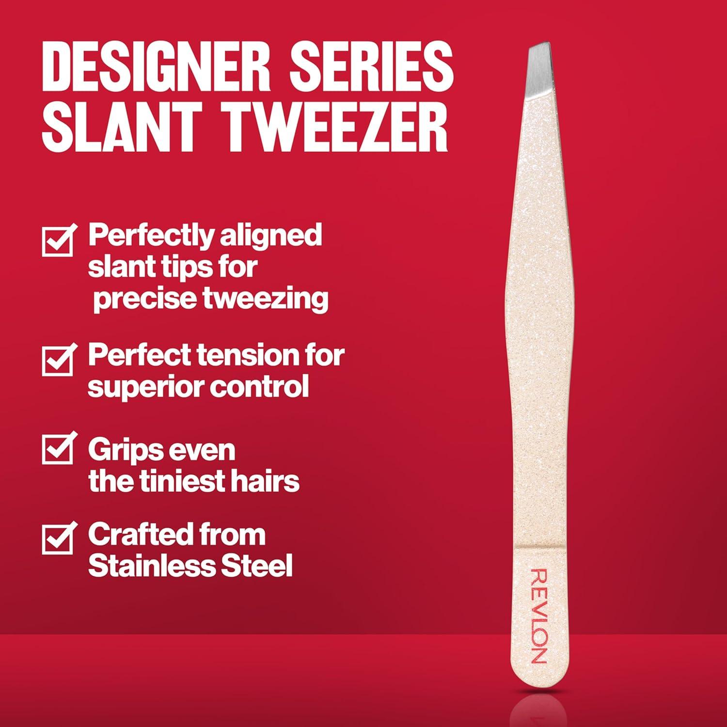 imageRevlon Designer Series Slant Tweezer High Precision Made With Long Lasting Stainless Steel 1 Count