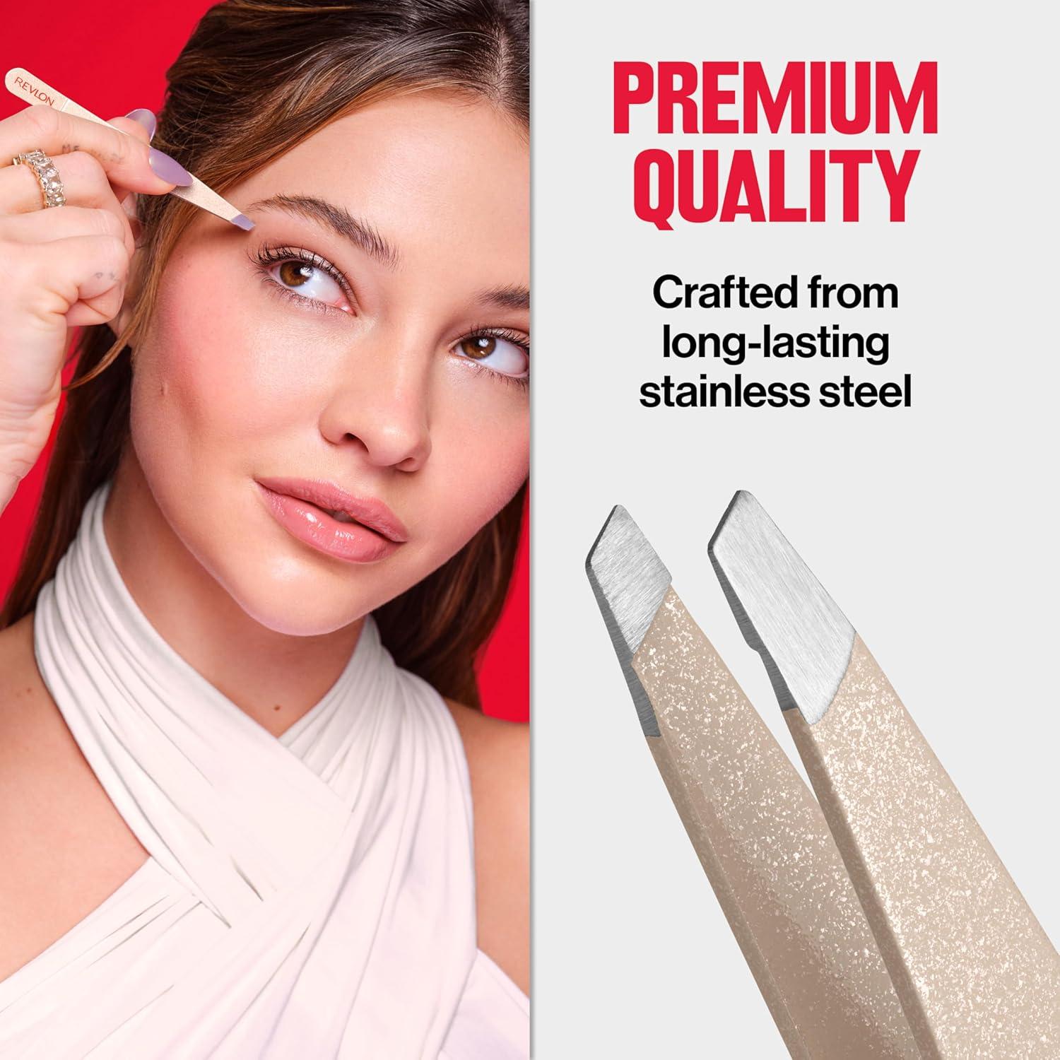 imageRevlon Designer Series Slant Tweezer High Precision Made With Long Lasting Stainless Steel 1 Count