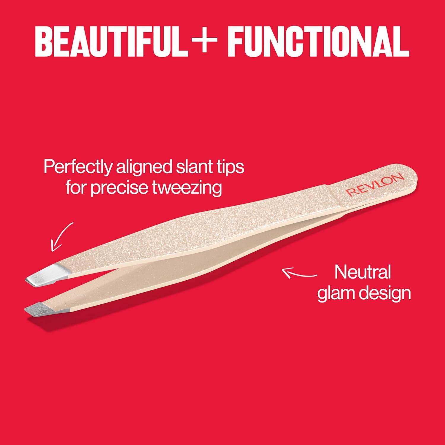 imageRevlon Designer Series Slant Tweezer High Precision Made With Long Lasting Stainless Steel 1 Count