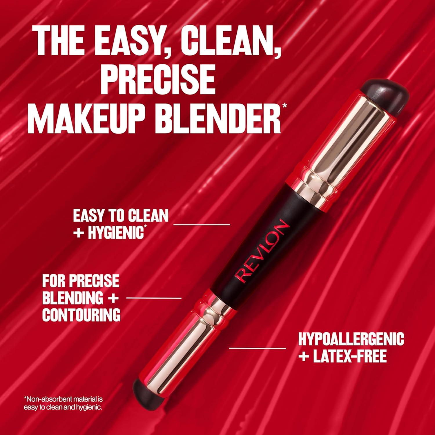 imageRevlon Dual Ended Jelly Makeup Blender Tool Silicone Makeup Applicator for Blush Bronzer Concealer Contour Eyes and Lips 1 count