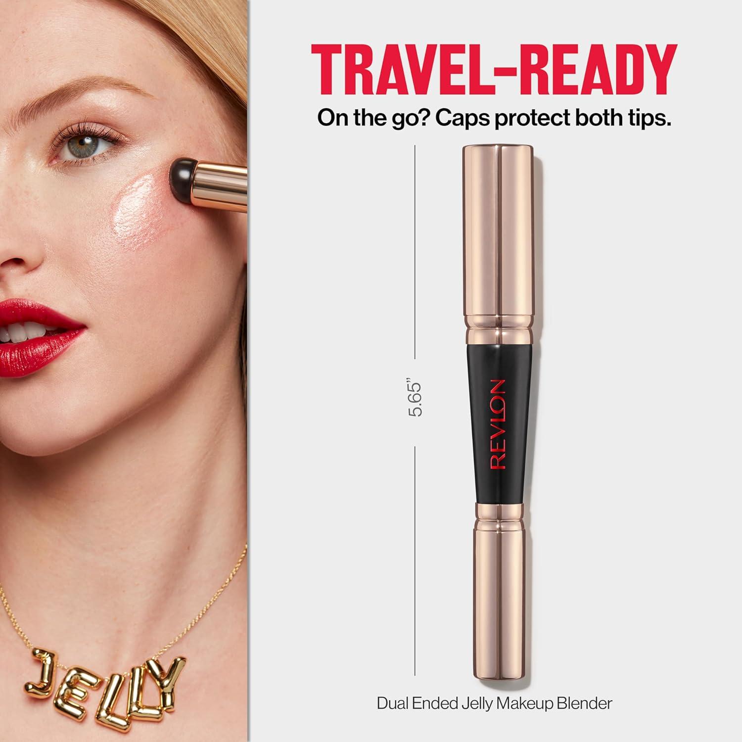 imageRevlon Dual Ended Jelly Makeup Blender Tool Silicone Makeup Applicator for Blush Bronzer Concealer Contour Eyes and Lips 1 count