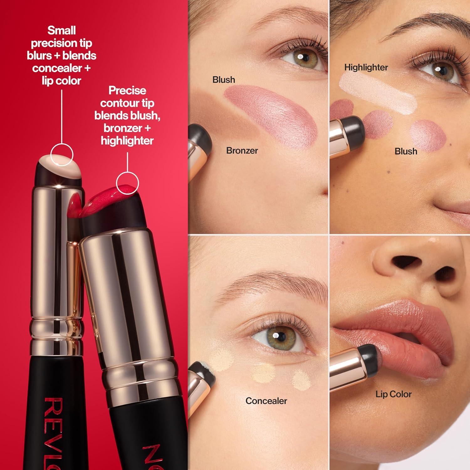 imageRevlon Dual Ended Jelly Makeup Blender Tool Silicone Makeup Applicator for Blush Bronzer Concealer Contour Eyes and Lips 1 count