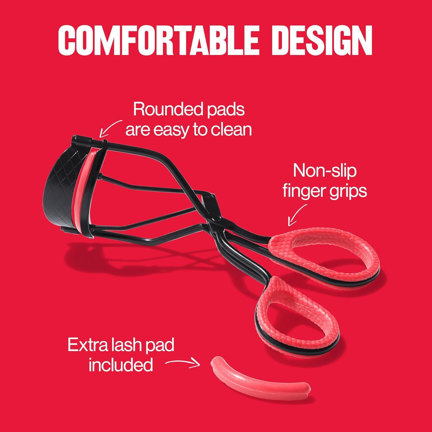 imageRevlon Extra Curl Lash Curler Gives an All Day Dramatic Curl with Finger Grips for a Non Slip Grip Easy to Use 1 Count