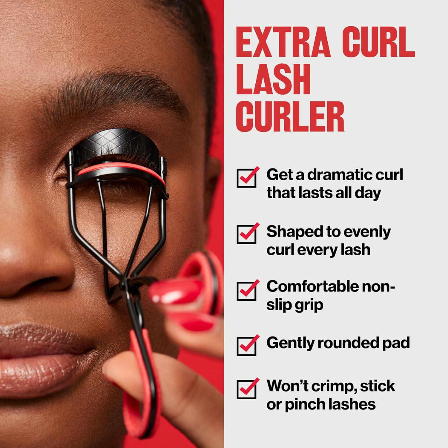 imageRevlon Extra Curl Lash Curler Gives an All Day Dramatic Curl with Finger Grips for a Non Slip Grip Easy to Use 1 Count